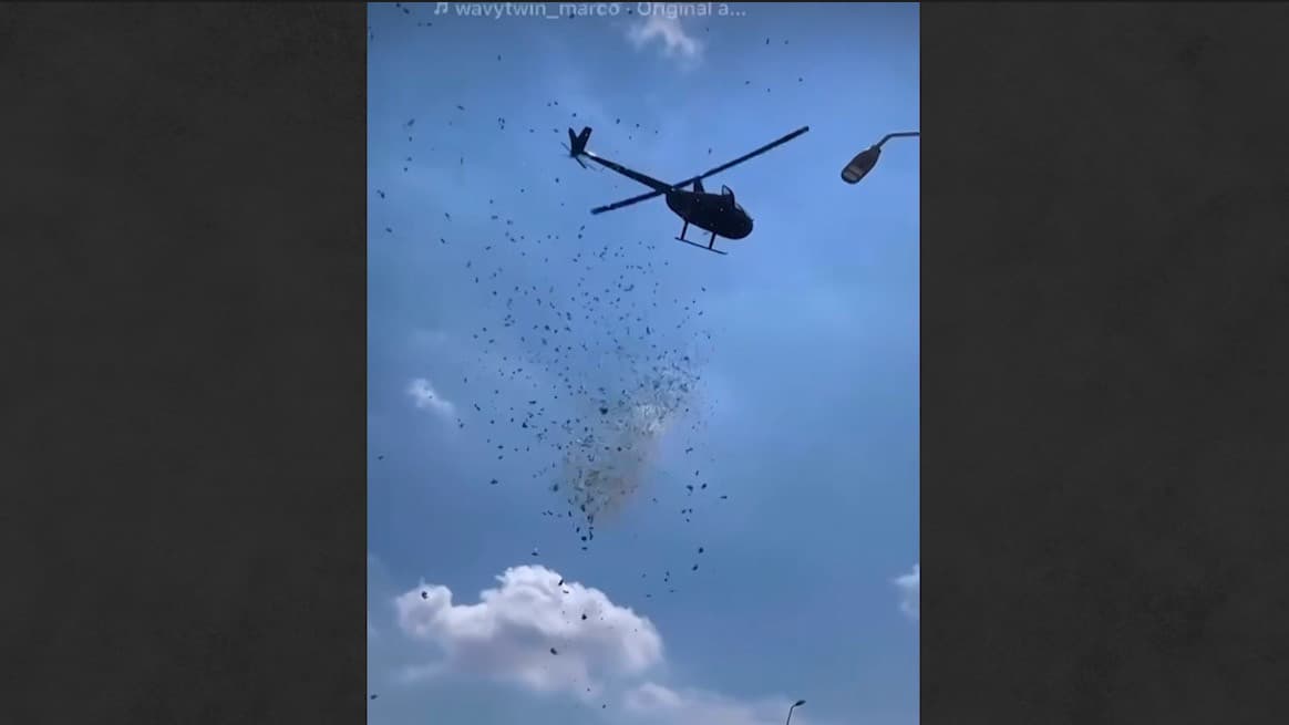 Así despidieron a un hombre tras su funeral: lluvia de billetes desde un helicóptero