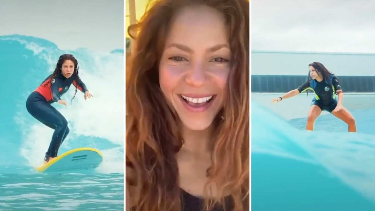 Shakira luce como toda una profesional al surfear en el Wavegarden