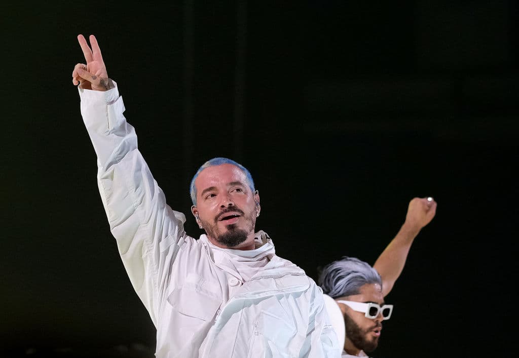 SAN JUAN, PUERTO RICO - JULY 21: J Balvin performs during Premios Juventud 2022 at Coliseo de Puerto Rico José Miguel Agrelot on July 21, 2022 in San Juan, Puerto Rico. (Photo by Jose R. Madera/Getty Images)
