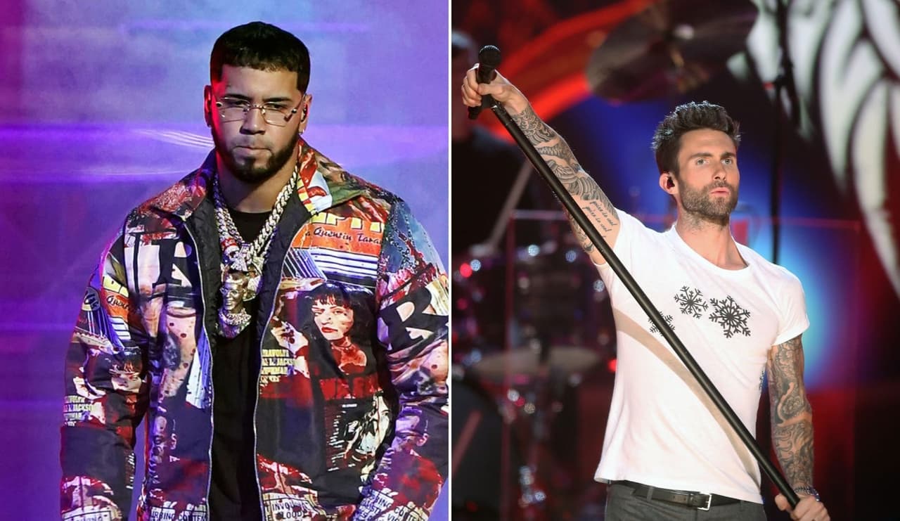 En fotos: Anuel AA y Adam Levine, vocalista de Maroon 5