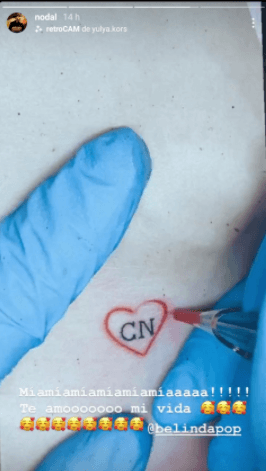 Y como todo buen novio orgulloso, Nodal compartió el nuevo tatuaje de Beli en sus historias de Instagram, donde le dijo cuánta la ama.