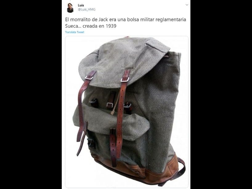 También señala que la mochila de "Jack" es una bolsa militar Sueca que fue creada hasta 1939.