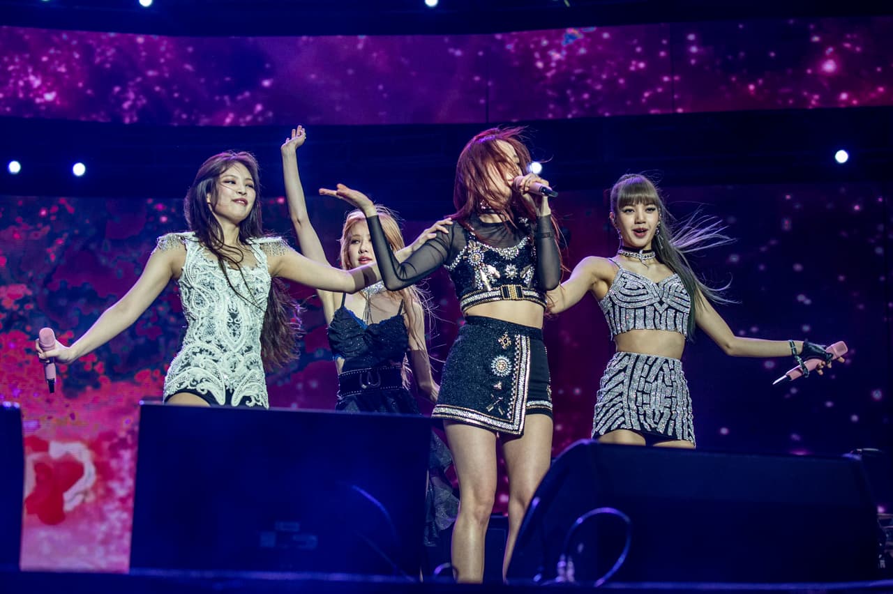 Jennie Kim, from left, Rose, Jisoo, and Lisa of BLACKPINK perform at the Coachella Music & Arts Festival at the Empire Polo Club on Friday, April 12, 2019, in Indio, Calif. (Photo by Amy Harris/Invision/AP)