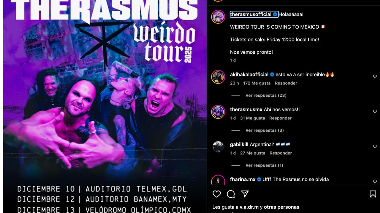 The Rasmus visitará México a finales de año.