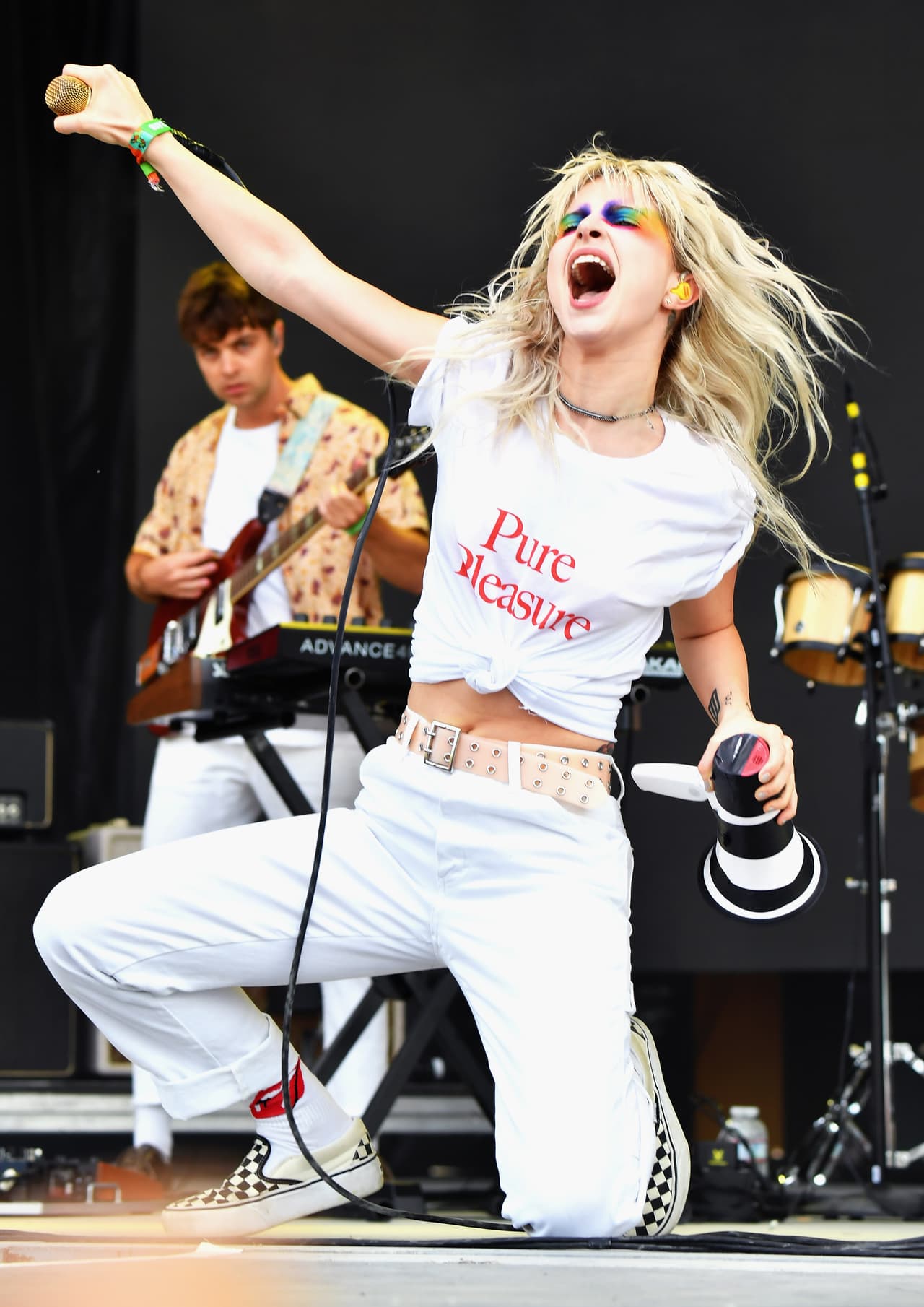 MANCHESTER, TN - JUNE 08: Hayley Williams of Paramore performs on What Stage during day 2 of the 2018 Bonnaroo Arts And Music Festival on June 8, 2018 in Manchester, Tennessee. (Photo by Jeff Kravitz/FilmMagic for Bonnaroo Arts And Music Festival)