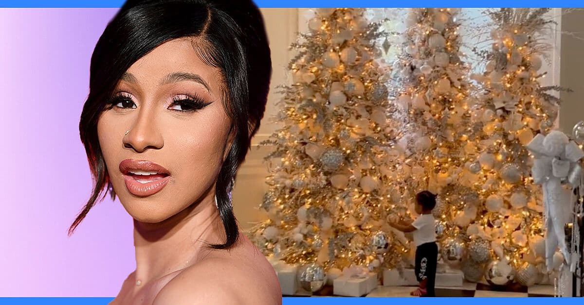 Cardi B presume sus cinco enormes y elegantes árboles de Navidad