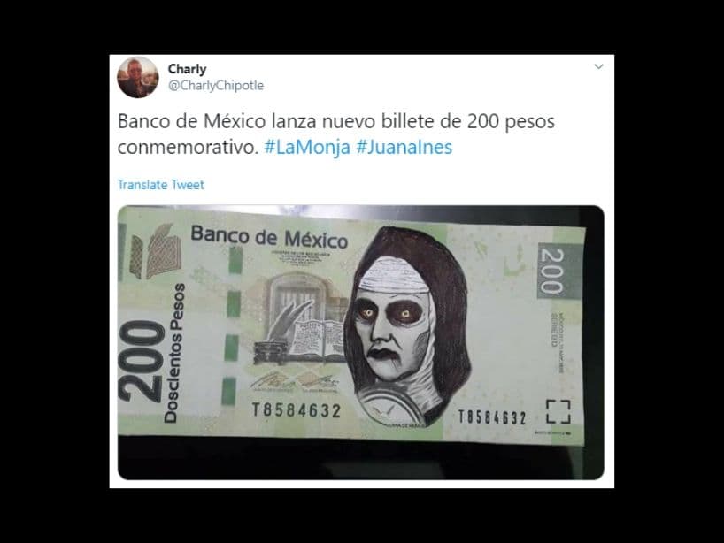 Incluso algunos usaron la imagen de Sor Juana Inés de la Cruz para crear una versión de la película La Monja (2018).