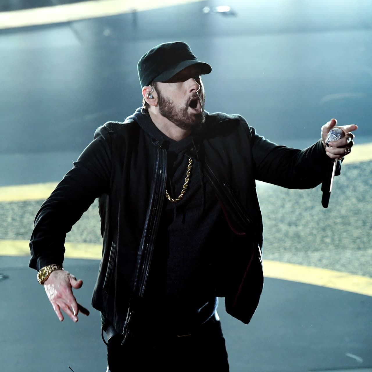 HOLLYWOOD, CALIFORNIA - FEBRUARY 09: Eminem performs onstage during the 92nd Annual Academy Awards at Dolby Theatre on February 09, 2020 in Hollywood, California. (Photo by Kevin Winter/Getty Images)