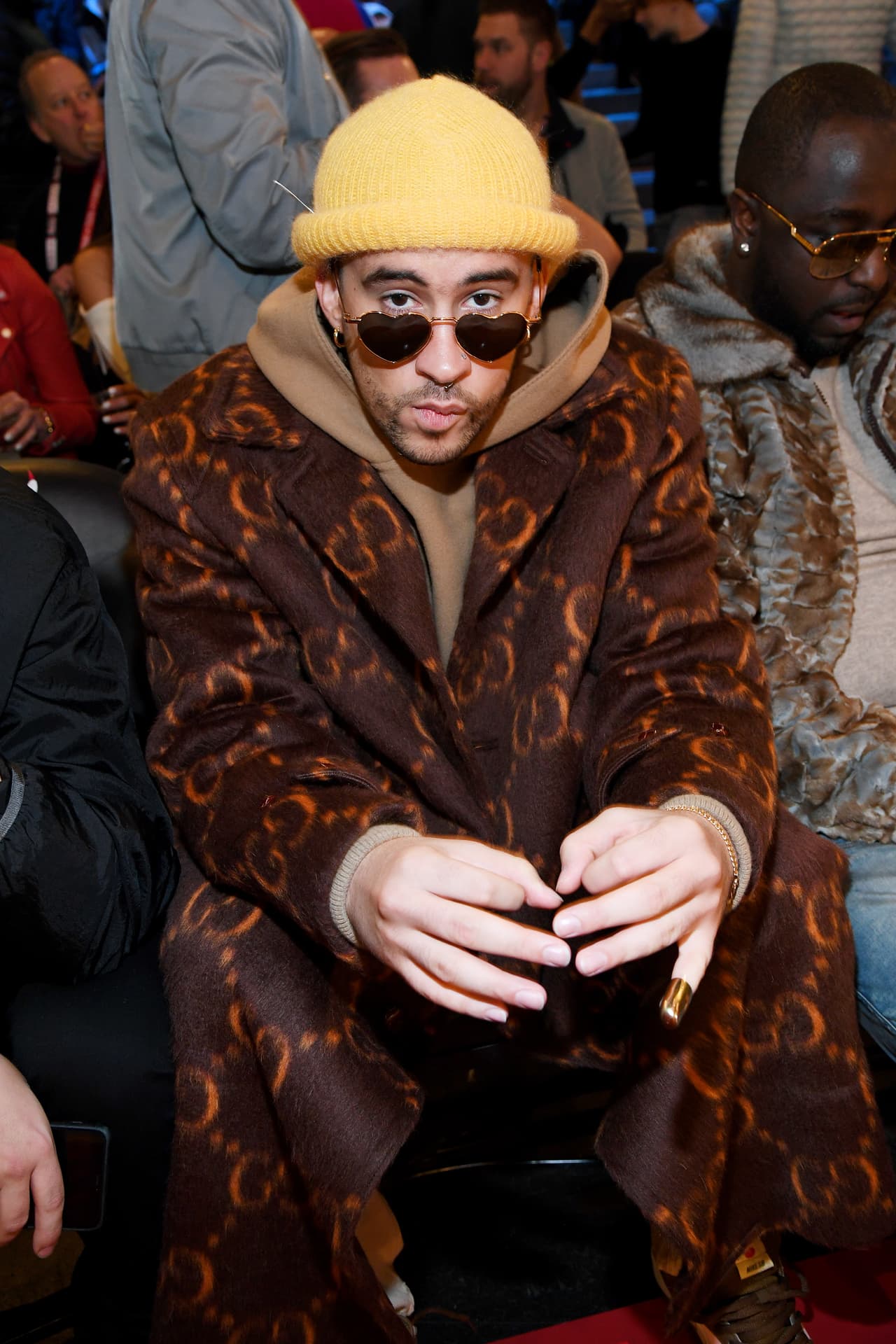 CHICAGO, ILLINOIS - FEBRUARY 15: Bad Bunny attends 2020 State Farm All-Star Saturday Night at United Center on February 15, 2020 in Chicago, Illinois. (Photo by Kevin Mazur/Getty Images)