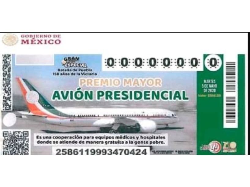 Esta mañana, Andrés Manuel López Obrador dio a conocer cómo lucirá el boleto con el que rifará el avión presidencial, dinero que, aseguró durante la mañanera que usará para recaudar fondos.“Lo que se obtenga del avión se va a usar para la compra de equipos médicos, estoy recibiendo mucha solidaridad en la idea de que se rife el avión, la gente quiere ayudar, quiere cooperar y estamos trabajando en eso”, expresó el presidente.