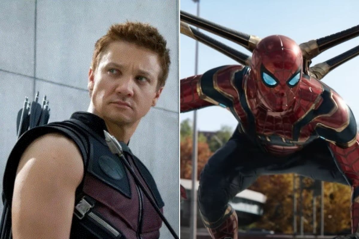 Jeremy Renner como Clint Baron (Hawkeye) y Tom Holland como Spider-Man