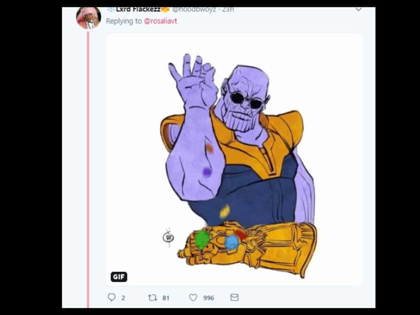 ¡La Rosalía! Ahora Thanos tiene tanto estilo como la intérprete.
