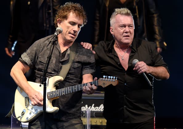 MELBOURNE, AUSTRALIA - JANUARY 11: Jimmy Barnes and Ian Moss of Cold Chisel performs at Mt Duneed Estate on January 11, 2020 in Melbourne, Australia. (Photo by Martin Philbey/Redferns)
