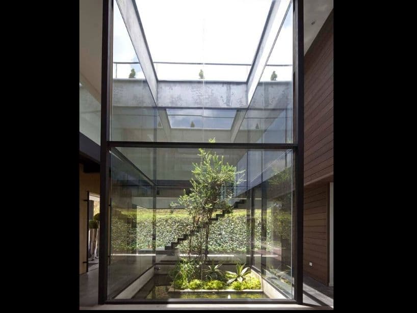 Su hogar se ve fresco y tiene un espacio central reservado para unas cuantas plantas que con el tiempo podrían crecer y cubrir todo el cubo.