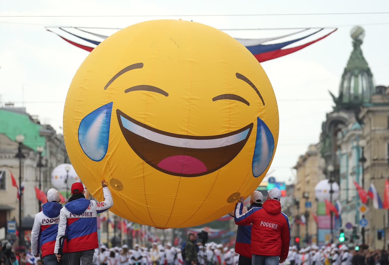 Emoji feliz en el 'City Day' de San Petersburgo