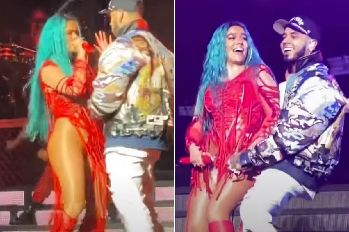 Anuel AA llegó de la nada al concierto de Karol G