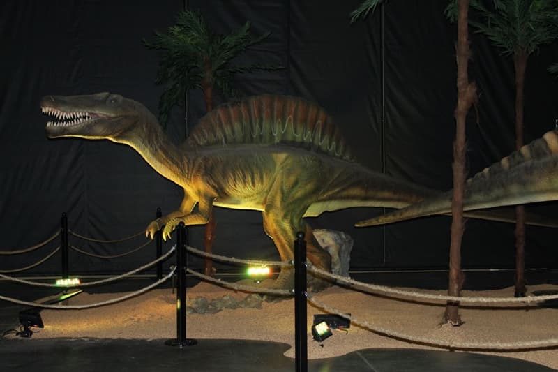 Todos los dinosaurios en la exposición se mueven y generan sonidos.