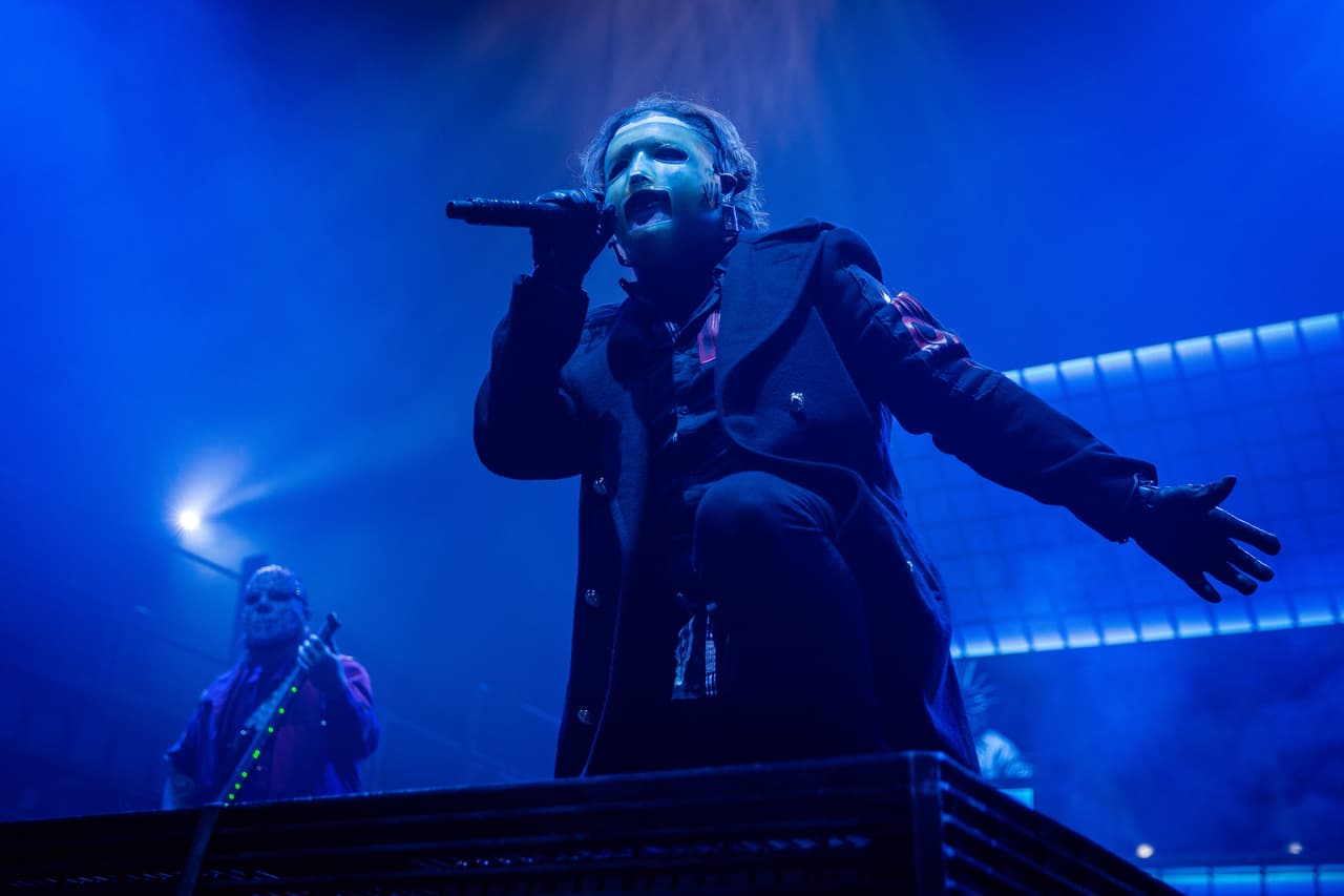 Oslo, Norway. 22nd, February 2020. The American heavy metal band Slipknot performs a live concert at Telenor Arena in Oslo. Here vocalist Corey Taylor is seen live on stage. (Photo by: Avalon/PYMCA/Gonzales Photo/Tord Litleskare/Universal Images Group via Getty Images)