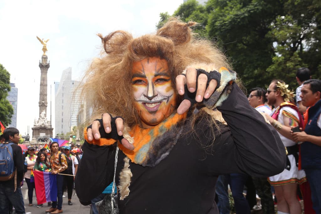 MEXICO CITY, MEXICO - JUNE 29: A man takes part in the traditional Gay Pride Parade during the 41 LGBTTTI Pride Parade and concert on June 29, 2019 in Mexico City, Mexico. (Photo by Adrián Monroy/Medios y Media/Getty Images)