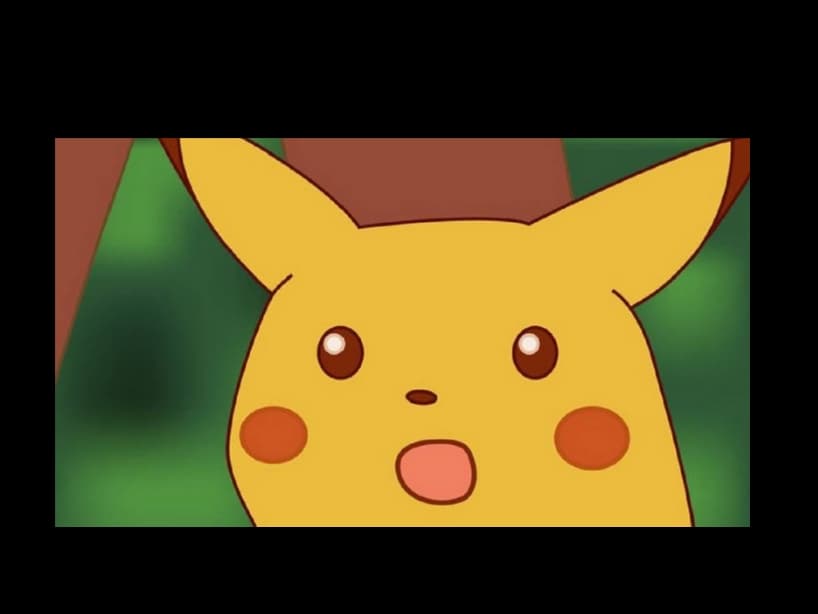 Su origen es del capítulo 10 de Pokémon, titulado, “Bulbasaur y la Aldea Escondida”, donde Pikachu se queda boquiabierto, expresión que fue ideal para usarse como meme.