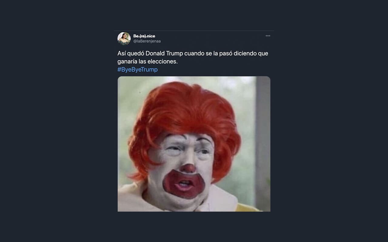 Claro que todavía falta que el gobierno gringo lo haga oficial, pero por lo pronto, memes. Adiós, Trump.