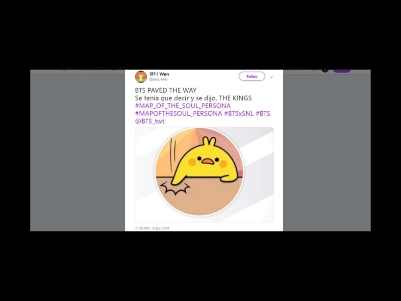 El meme también fue adaptado al mundo musical para hablar de bandas de K-Pop, como BTS.