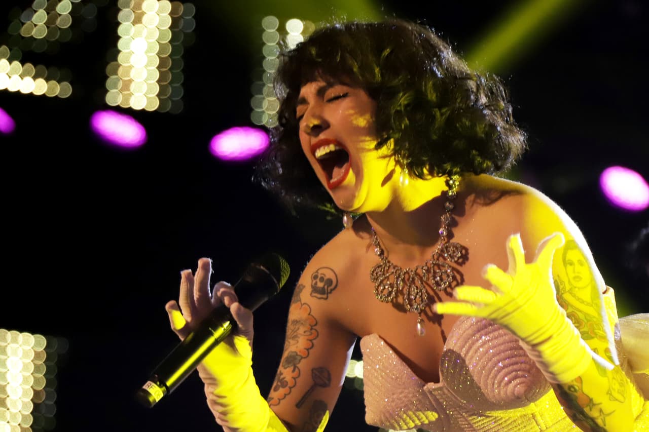 LAS VEGAS, NEVADA - NOVEMBER 13: Mon Laferte performs onstage during the Latin Recording Academy's 2019 Person of the Year gala honoring Juanes at the Premier Ballroom at MGM Grand Hotel & Casino on November 13, 2019 in Las Vegas, Nevada. (Photo by John Parra/Getty Images for LARAS)