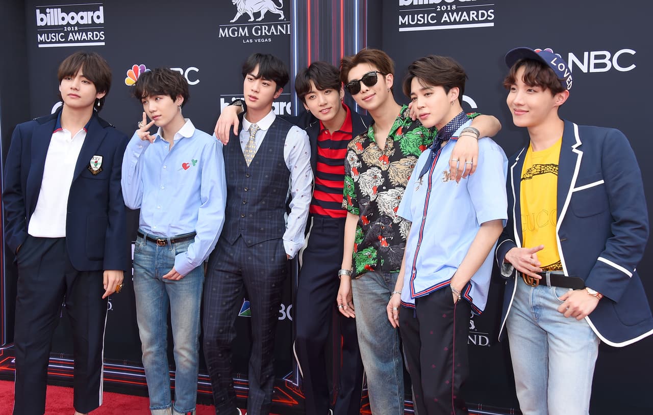 BTS arrives at the Billboard Music Awards at the MGM Grand Garden Arena on Sunday, May 20, 2018, in Las Vegas. (Photo by Jordan Strauss/Invision/AP)