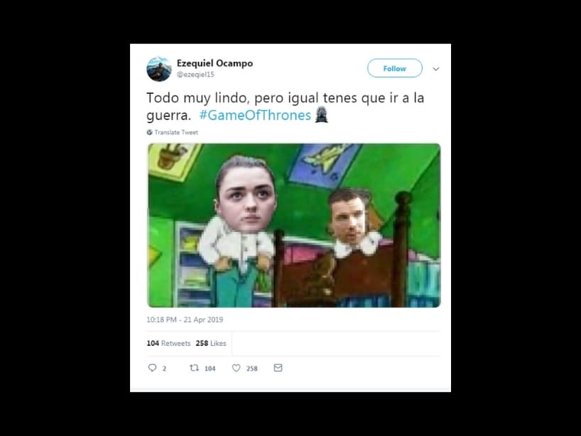 Incluso las caricaturas fueron parte de la escena en que Ayra Stark y Gendry se encontraron desnudos.