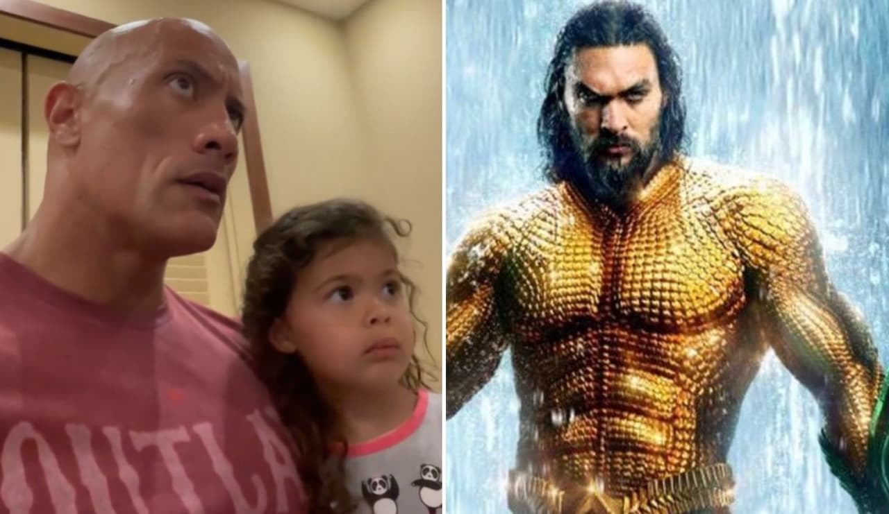 Tia Gina Johnson, la hija de La Roca, cumplió 3 años y Jason Momoa la felicitó en nombre de Aquaman