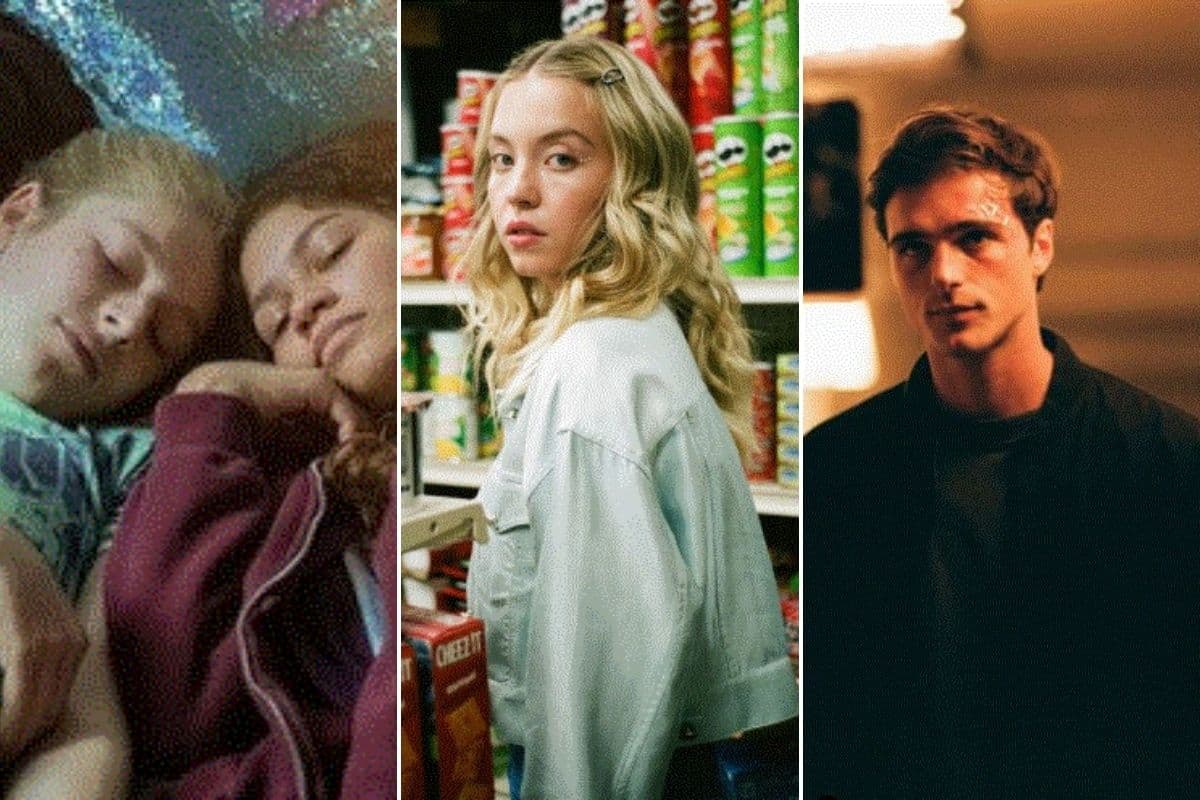 Hunter Schafer (Jules), Zendaya (Rue), Sydney Sweeney (Cassie) y Jacob Elordi (Nate)