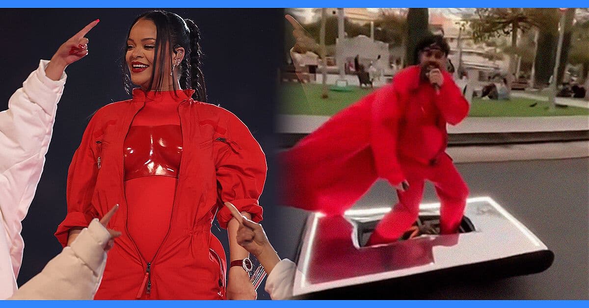TikToker recrea show de Rihanna por las calles en plataforma flotante