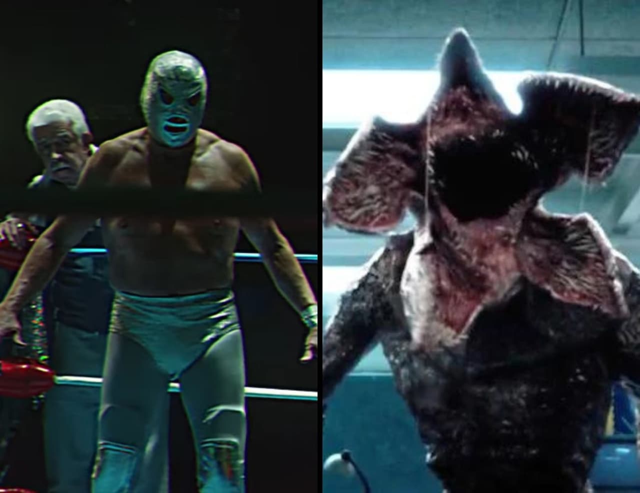 El Santo luchó sobre el ring contra el Demogorgon.