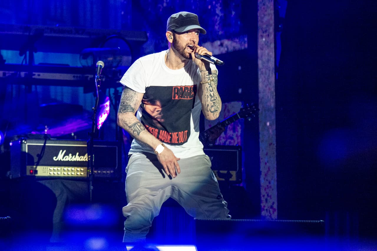 Eminem performs at the Bonnaroo Music and Arts Festival on Saturday, June 9, 2018, in Manchester, Tenn. (Photo by Amy Harris/Invision/AP)