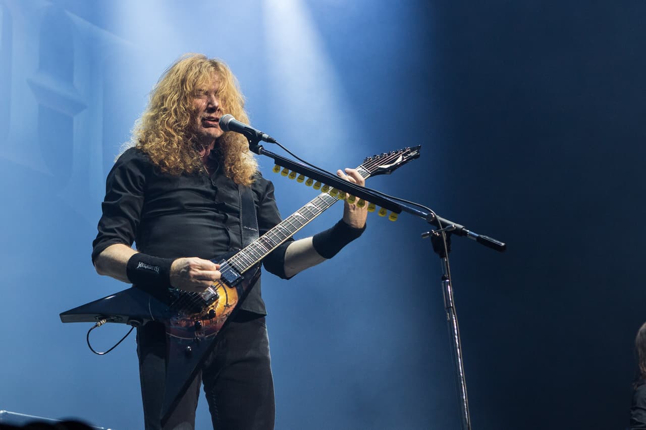 Norway, Oslo - June 5, 2018. The American thrash metal band Megadeth performs a live concert at Oslo Spektrum. Here guitarist and vocalist Dave Mustaine is seen live on stage. (Photo by: Gonzales Photo/Per-Otto Oppi/PYMCA/Avalon/Universal Images Group via Getty Images)
