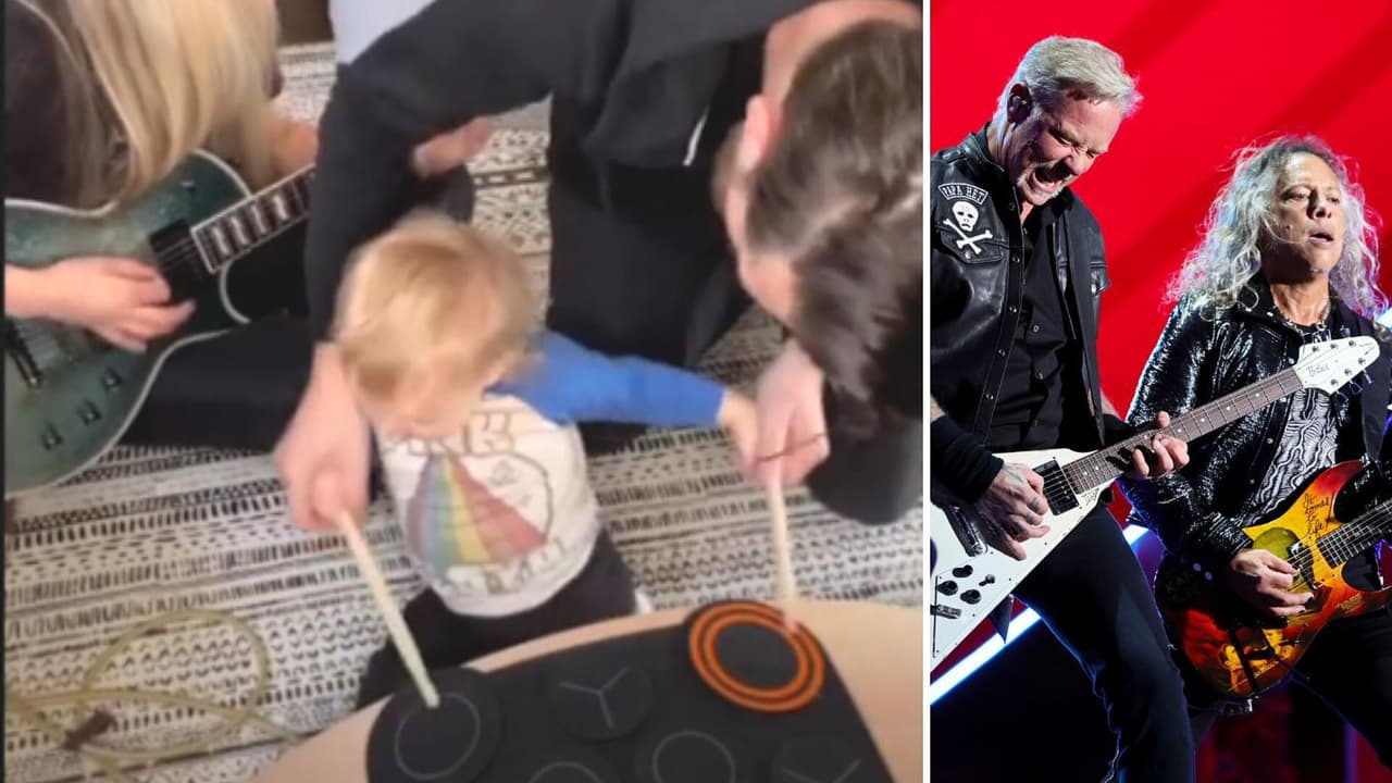 Aww: este bebécito "toca" batería en canción de Metallica
