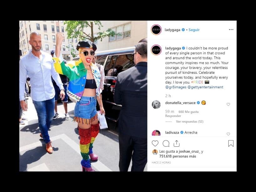 La intérprete de "Million Reasons" compartió un mensaje en su Instagram, en el que admira y confiesa sentirse orgullosa del coraje, valentía y amabilidad de la comunidad LGBTQ+, misma que le da esperanza todos los días.
