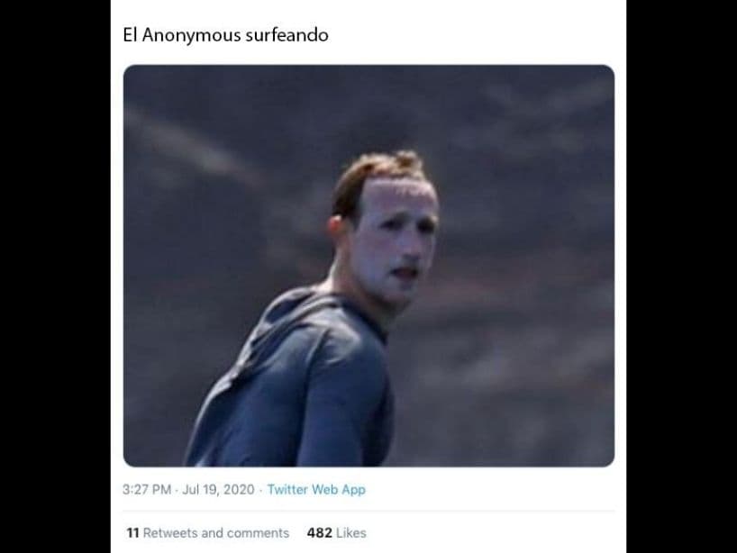 La imagen del rostro lleno de bloqueador solar, la chamarra y los shorts largos dan una idea sobre que Mark Zuckerberg no quería broncearse mientras practicaba deporte. Sin embargo, eso no fue excusa para convertirse en un meme.
<br>