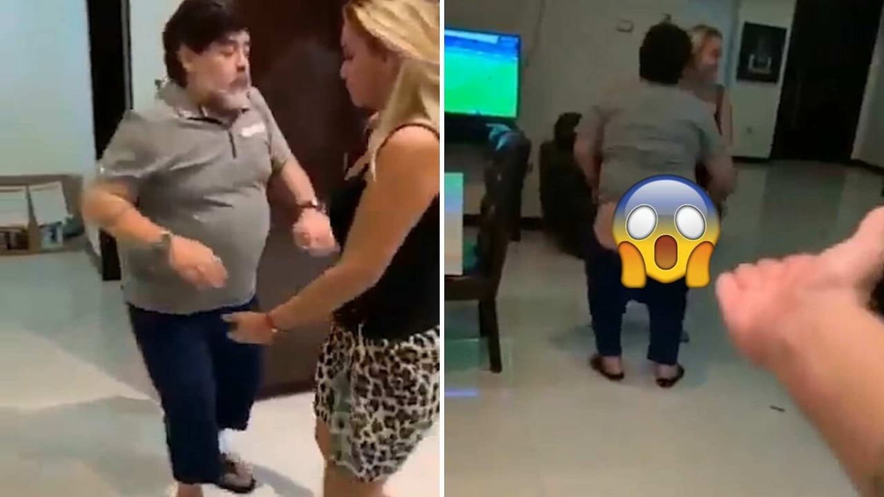 Video: Maradona se vuelve viral al bajarse los pantalones mientras baila ‘Bombón Asesino’
