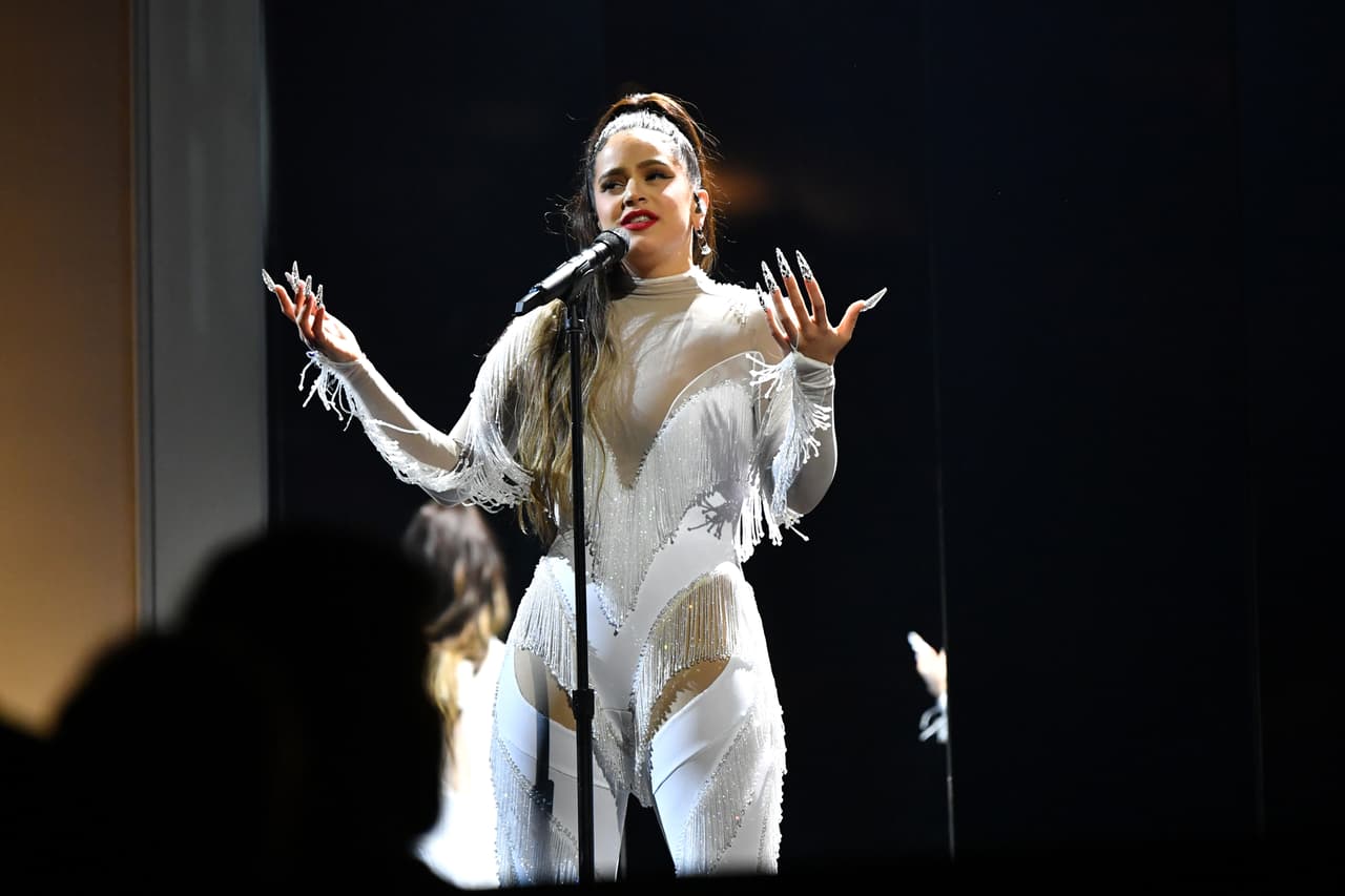 LOS ANGELES, CALIFORNIA - JANUARY 26: Rosalía performs onstage during the 62nd Annual GRAMMY Awards at STAPLES Center on January 26, 2020 in Los Angeles, California. (Photo by Emma McIntyre/Getty Images for The Recording Academy)