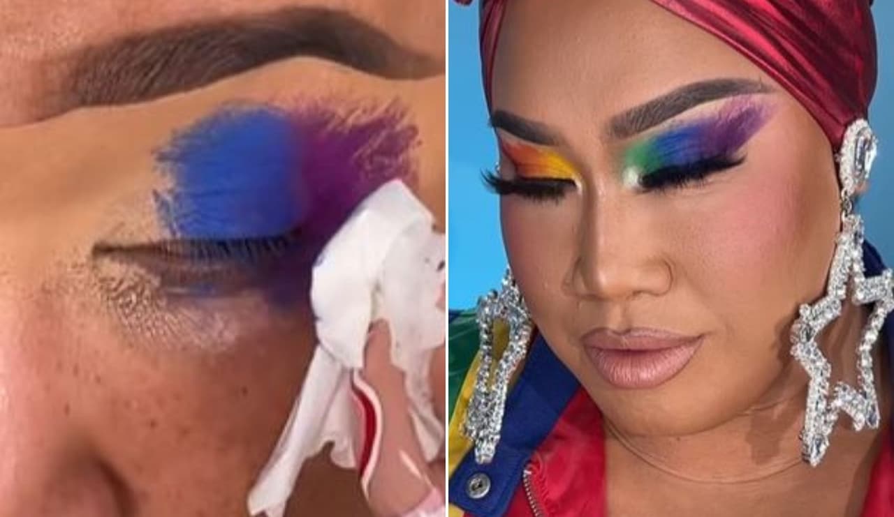 Patrick Starrr nos muestra una idea para maquillarse con los colores arcoíris LGBTQ+