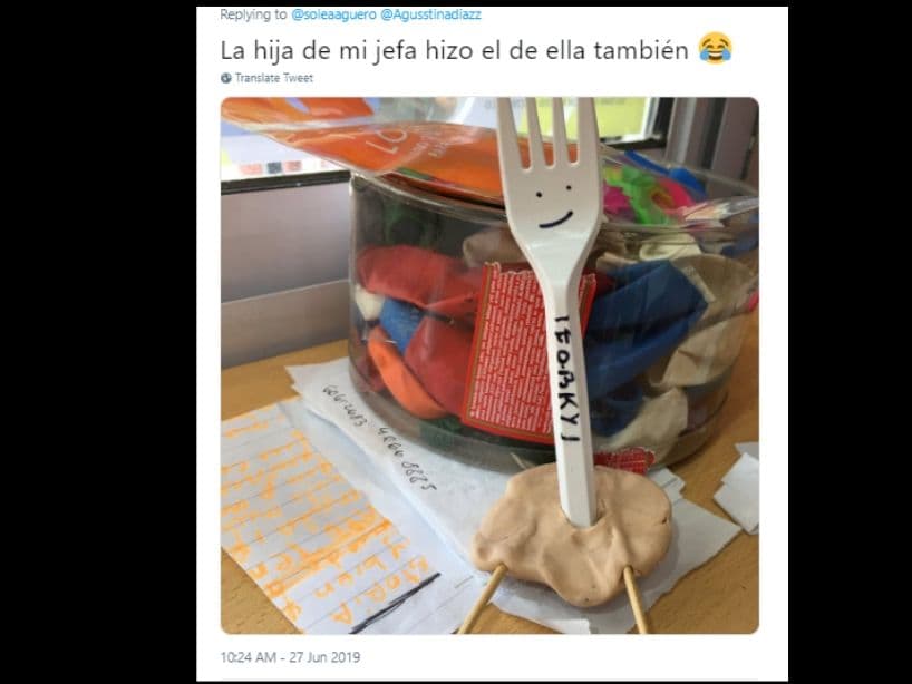 Algunas personas se están animando a crear su versión del tenedor con ojos de fantasía, plastilina y prácticamente cualquier material que encuentran.