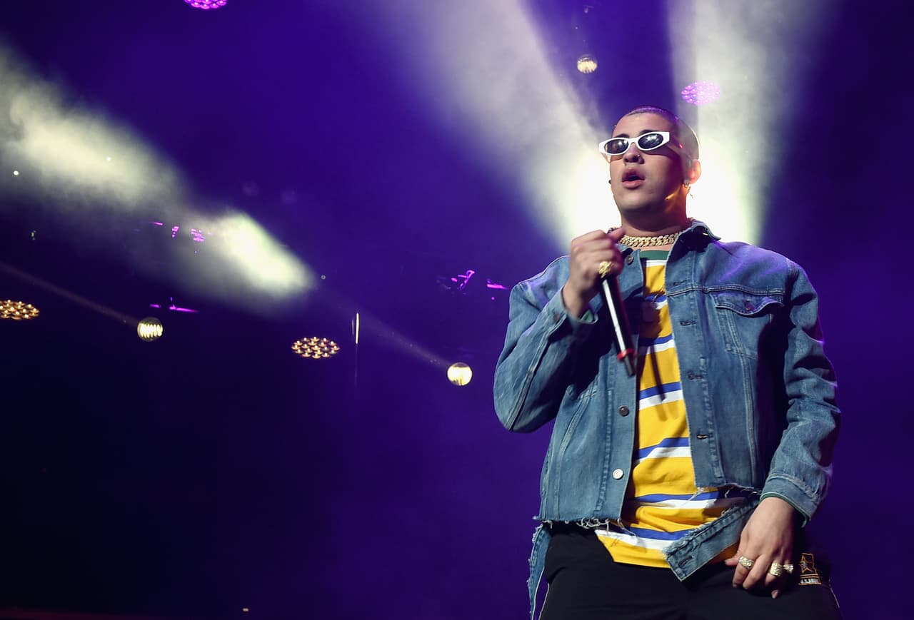 LOS ANGELES, CA - JANUARY 20: Bad Bunny performs onstage during Calibash Los Angeles 2018 at Staples Center on January 20, 2018 in Los Angeles, California. (Photo by Kevin Winter/Getty Images)