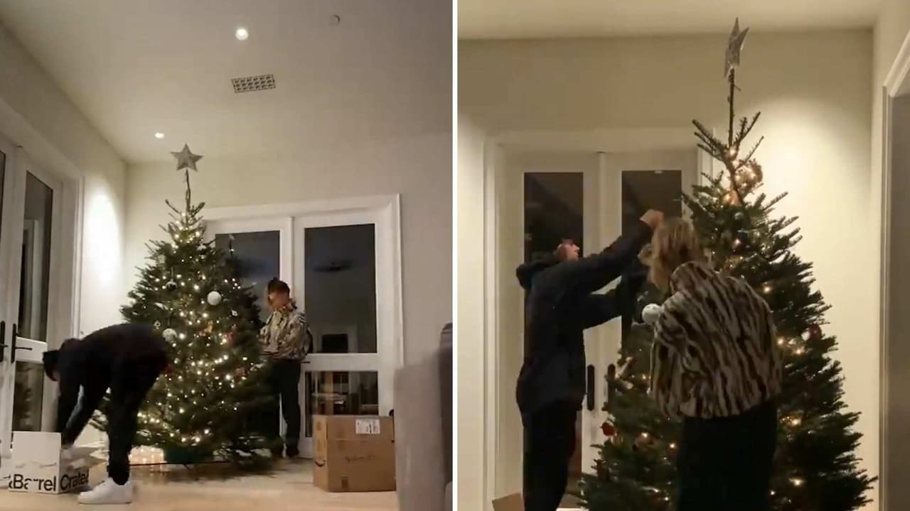 Justin Bieber decoró su árbol de Navidad y lo hizo junto a su esposa: ‘Mucho mejor contigo, bebé’