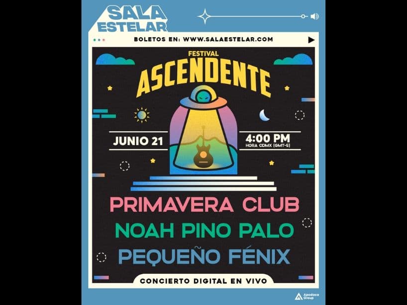 Festival Ascendente tendrá su presentación el 21 de julio con Primavera Club, Noah Pino Palo y Peuqeño Fenix.
