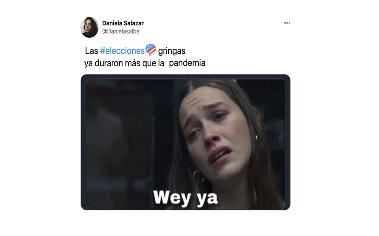 Cuando pensábamos que la pandemia no podía estirar más la percepción del tiempo, llegaron las mentadas elecciones gringas a demostrarnos que se puede hacer todavía más lento.