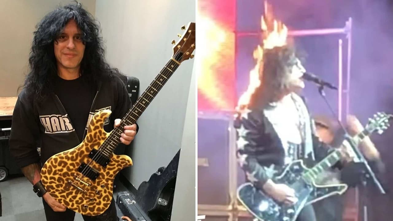 A este vocalista vestido de KISS se le incendió la cabeza y aún así continuó el show como si nada