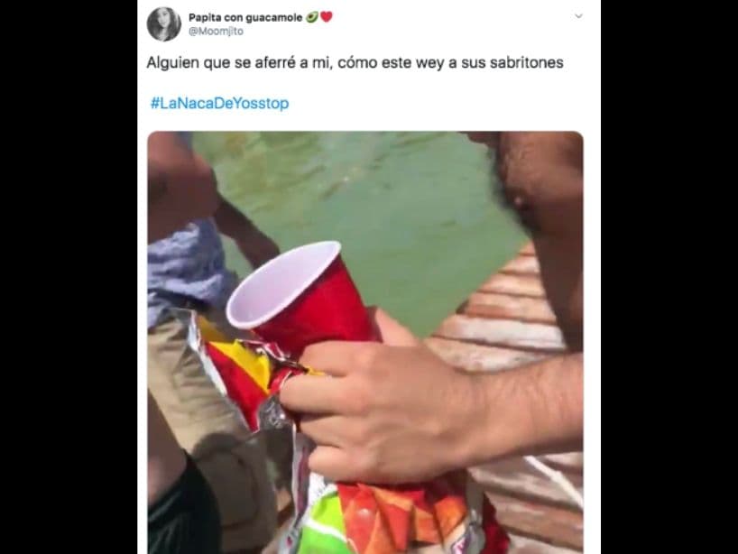 Las burlas no faltaron, pues usuarios aseguraron que se veía mal que rentaran un yate y comieran Sabritones.