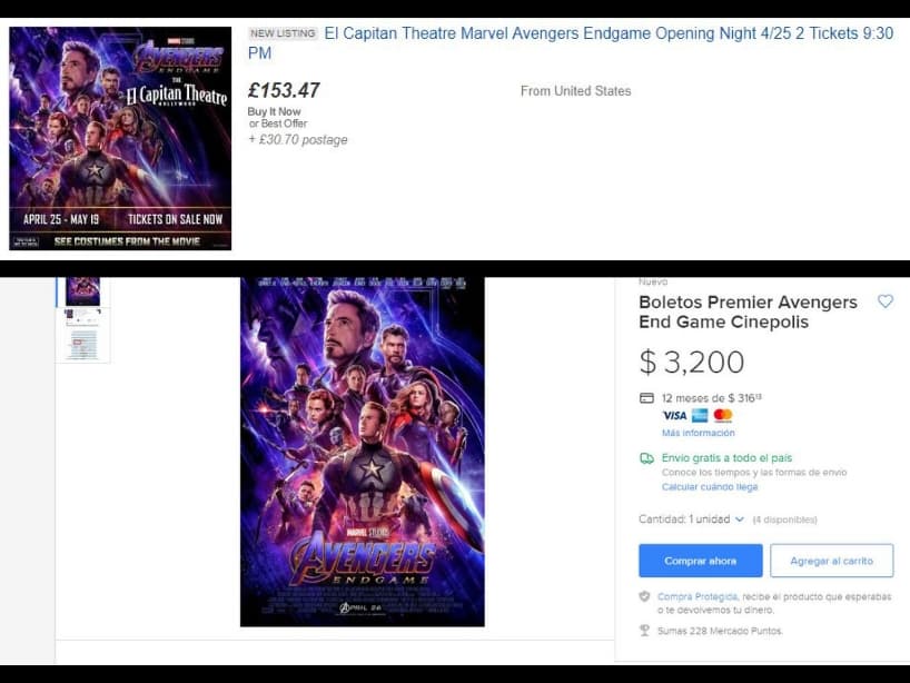 La reventa de Avengers: Endgame llegó a superar 10 vece el precio original.