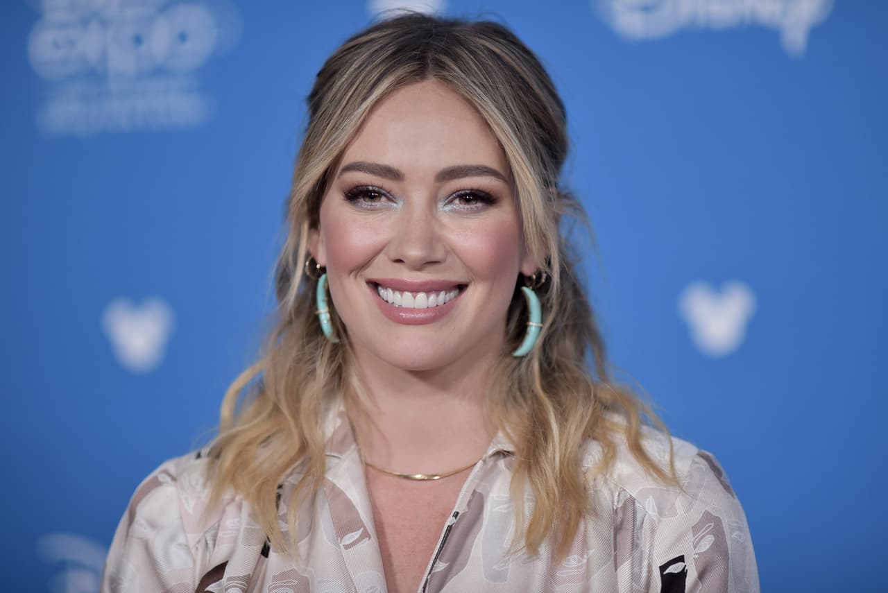Hilary Duff attends the Disney+ press line at the 2019 D23 Expo on Friday, Aug. 23, 2019, in Anaheim, Calif. (Photo by Richard Shotwell/Invision/AP)